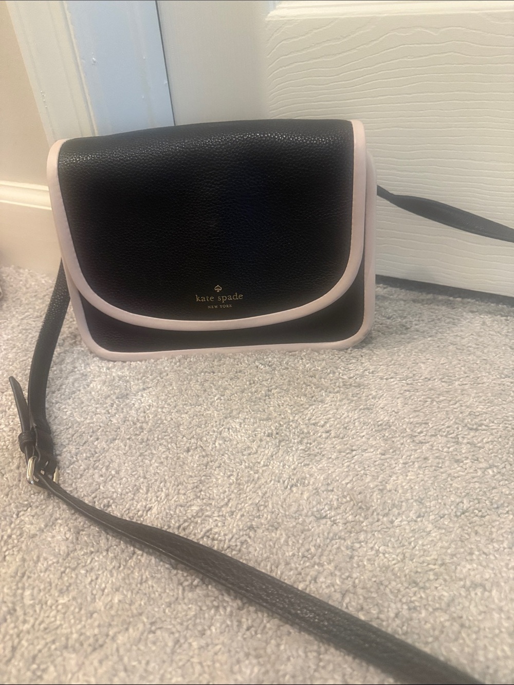 kate spade Black Crossbody with Light Pink Trim